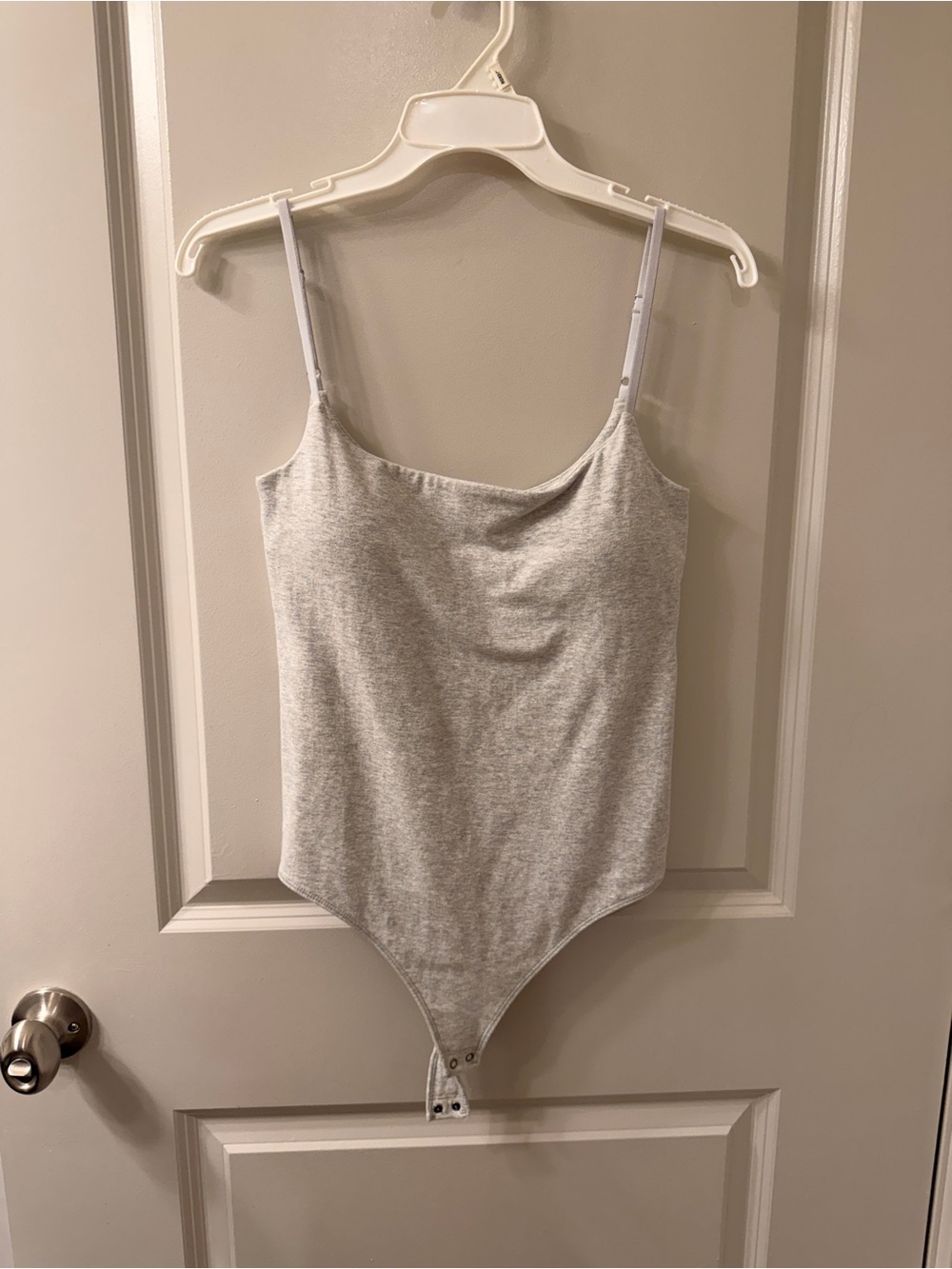 Abercrombie & Fitch Heather Gray Stretch Bodysuit with Adjustable Straps